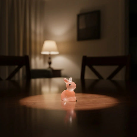 Miniature Glow Rabbit(1pc) glowing on the floor.
