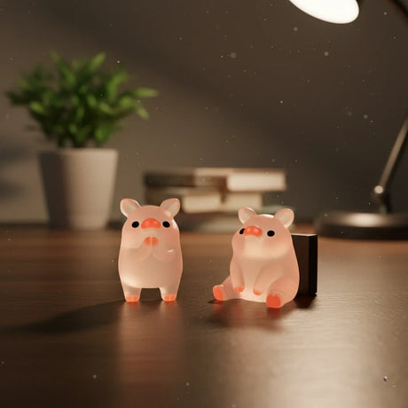 Miniature Glow Pink Yoga Pig Assorted (1pc)