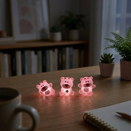 Miniature Glow Pink Bear Assorted (1pc)