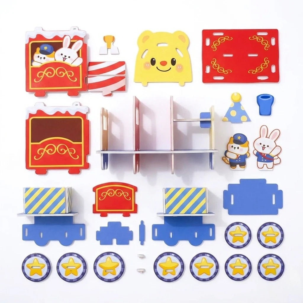 Magic Parade Train 3D Puzzle (1Pc) pieces shown in the picture.