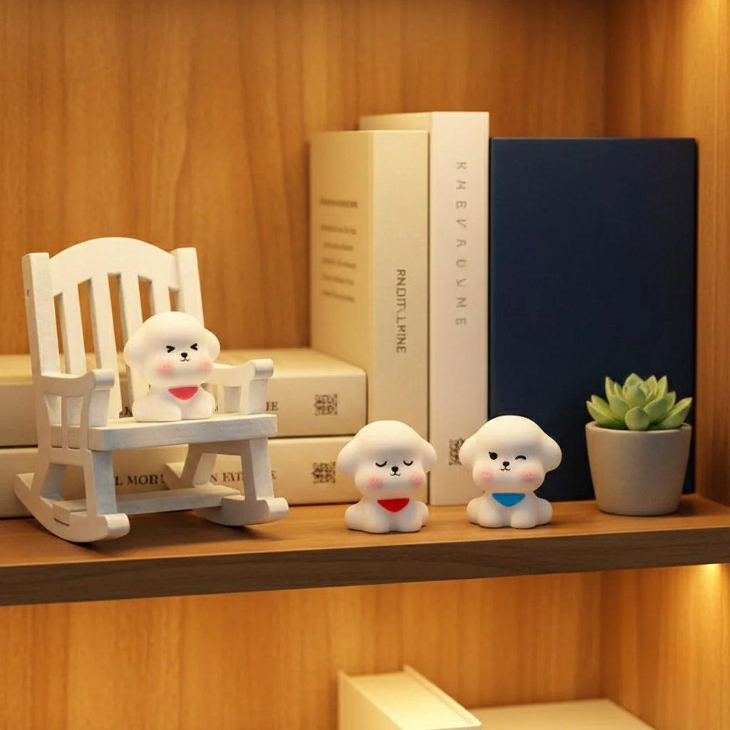 Miniature White Puppy Assorted (1pc)