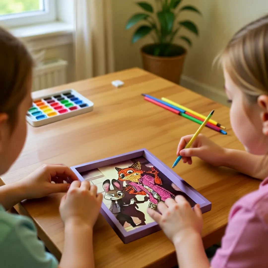 Clever Fox & Bunny Diamond Painting Kit (1Pc)