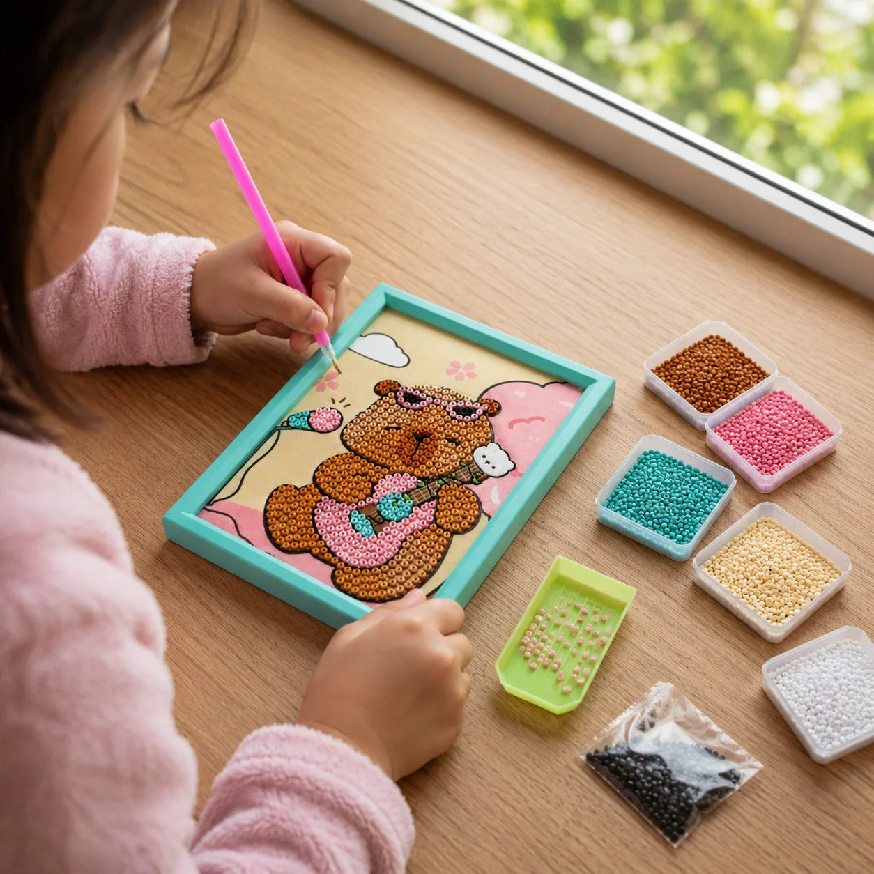 Cute Rockstar Bear Diamond Painting Kit (1Pc)