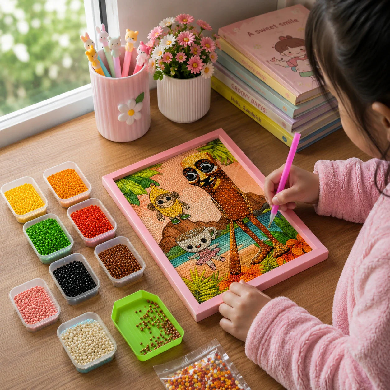 Cartoon Jungle Friends Diamond Painting Kit (1Pc)