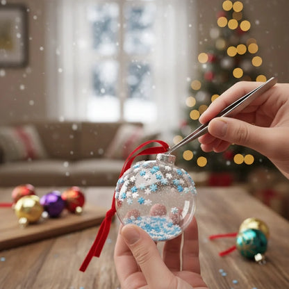 Miniature Polymer Clay SnowFlakes (10pcs) used in decoration of ornament bells.