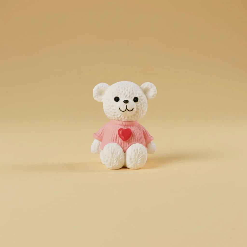 Miniature Teddy Bear (1pc) on the light brown background.