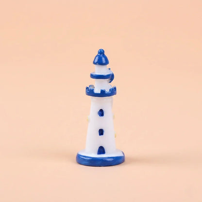 Miniature Sea Side Watch Light Tower (1pc) on the light peached background.