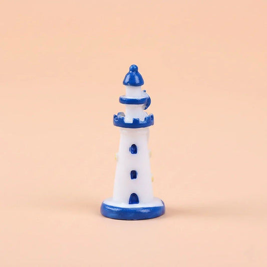 Miniature Sea Side Watch Light Tower (1pc) on the light peached background.