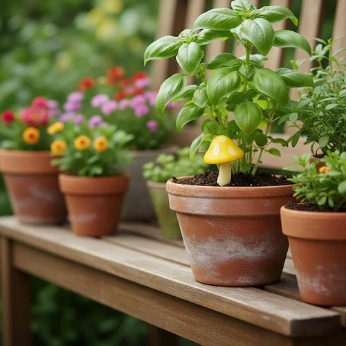 Miniature Garden Mushroom (1Pc) kept in the potted plant.