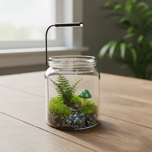 Miniature Garden Mushroom (1Pc) in the mini garden jar.