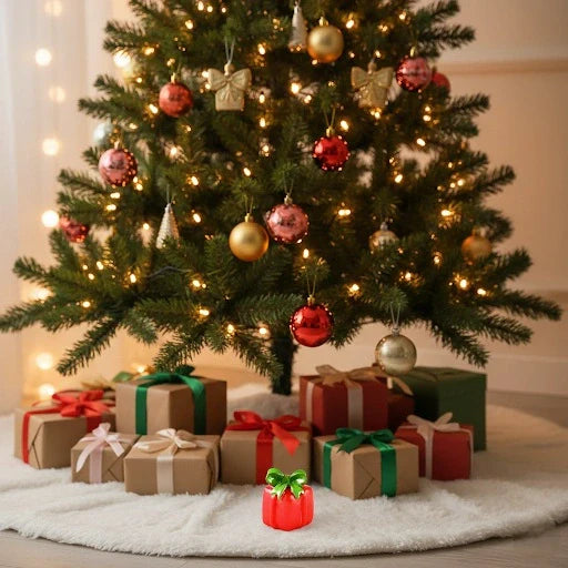 Miniature Toy Gift Box (1pc) figure under the Christmas tree.