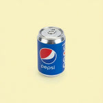 Miniature Dollhouse Soda Can (1pc) on the orange background.