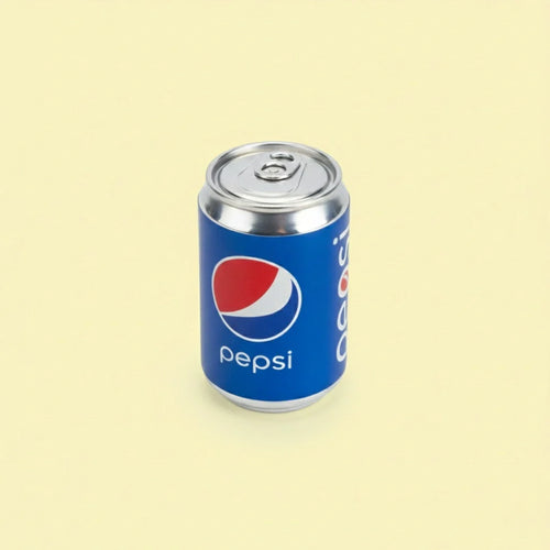 Miniature Dollhouse Soda Can (1pc) on the orange background.