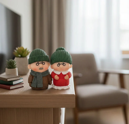 Miniature Old Couple Grandparents Assorted (Big) displayed on a wooden table