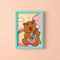 Cute Rockstar Bear Diamond Painting Kit (1Pc)