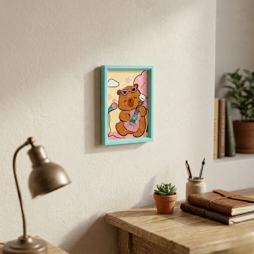Cute Rockstar Bear Diamond Painting Kit (1Pc)