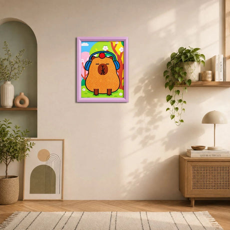 Chill Headphone Bear Diamond Painting Kit (1Pc)