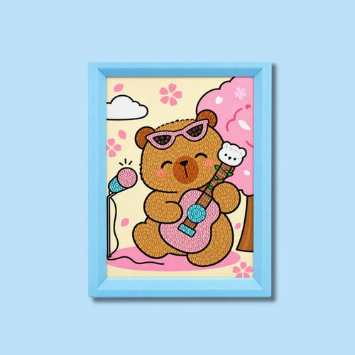 Cute Rockstar Bear Diamond Painting Kit (1Pc)