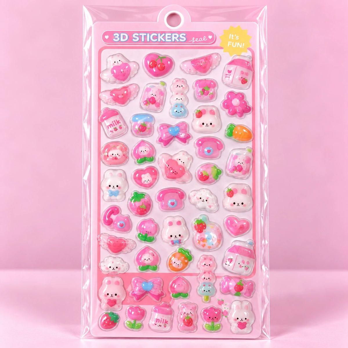 Fruit Bunny 3D Stickersheet