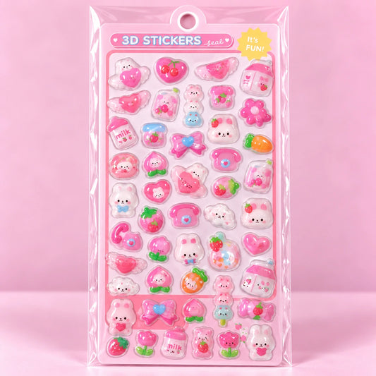 Fruit Bunny 3D Stickersheet