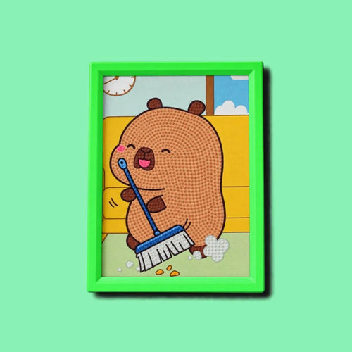 Happy Sweeping Bear Diamond Painting Kit (1pc)