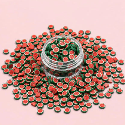 Miniature Polymer Clay Full Watermelon Slice (10pcs)
