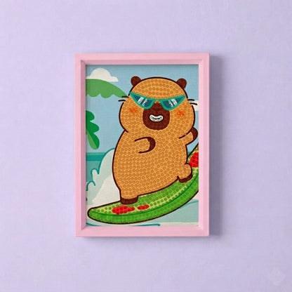 Beach Surfing Bear Diamond Painting Kit (1pc)