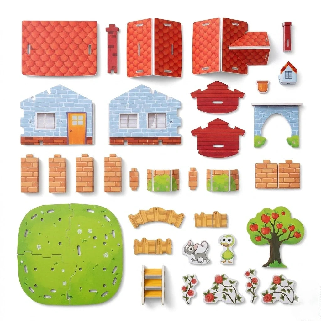Pet Meadow House 3D Puzzle (1Pc)