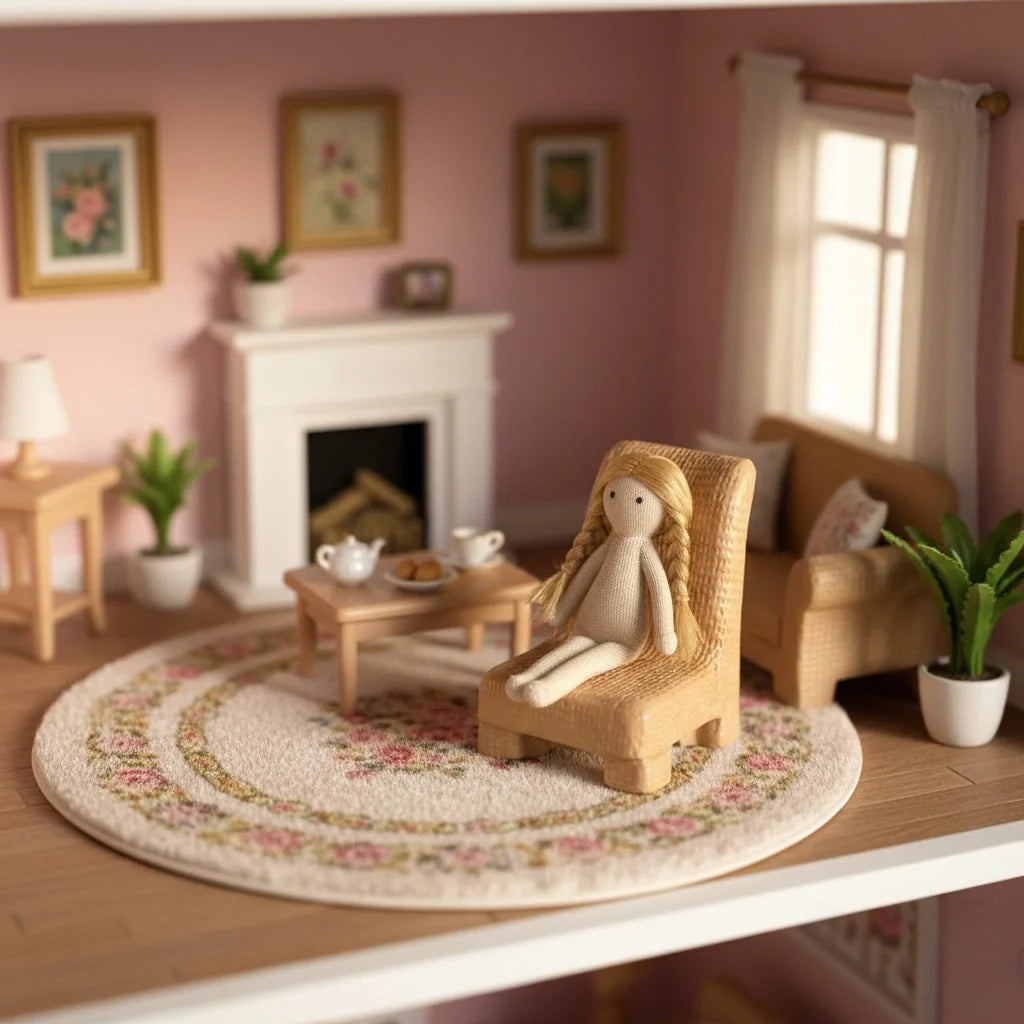 Miniature Toy Chair Assorted (1Pc) displayed in a cozy living room.