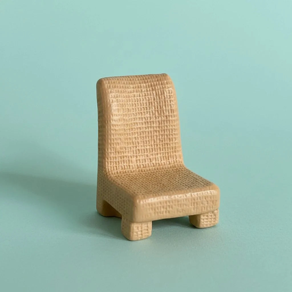 Miniature Toy Chair Assorted (1Pc) on a light blue background.