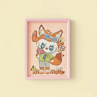 Labubu Rebel Diamond Art Painting Kit (1Pc) on the light background.