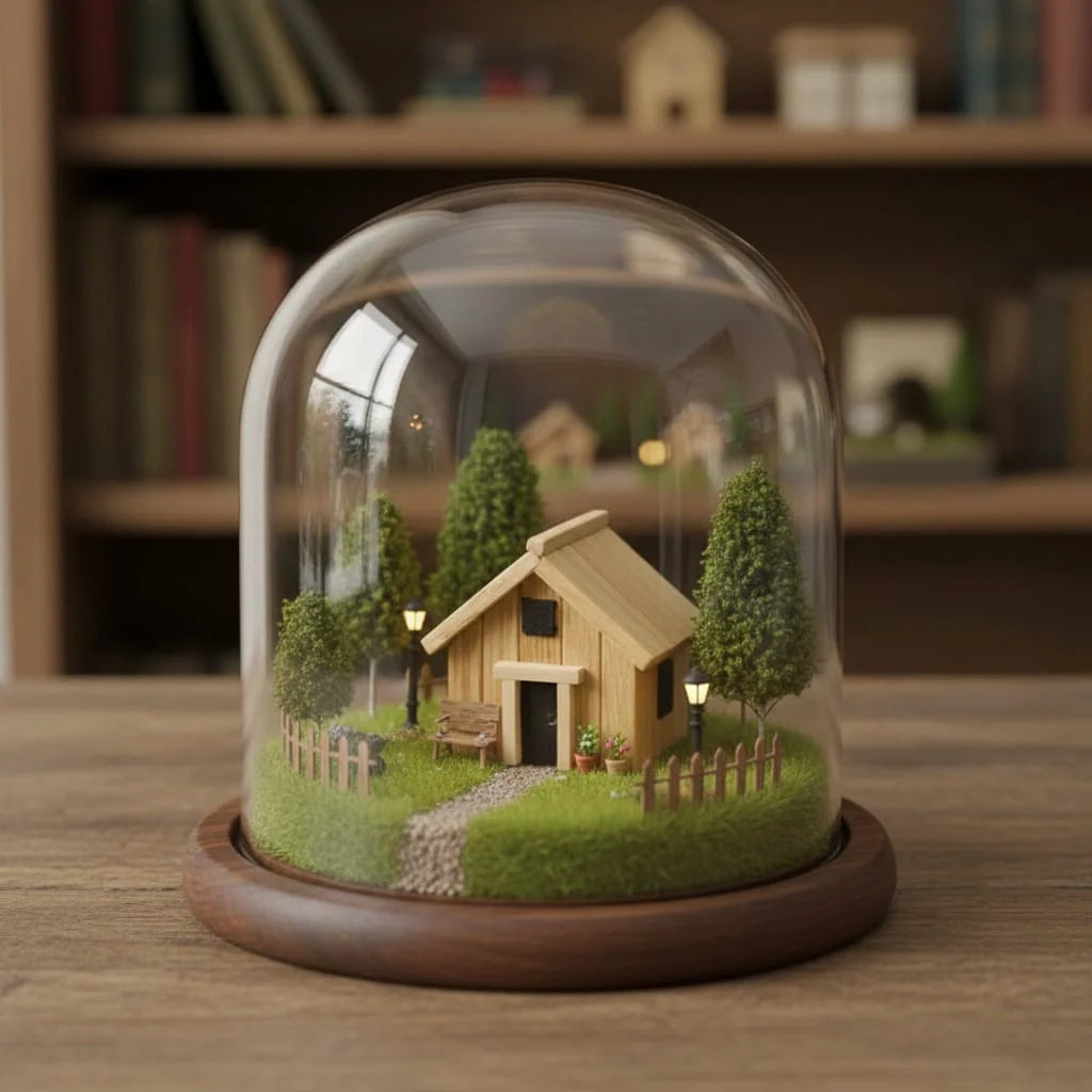 Miniature Hut Assorted (1pc) kept inside the glass jar.