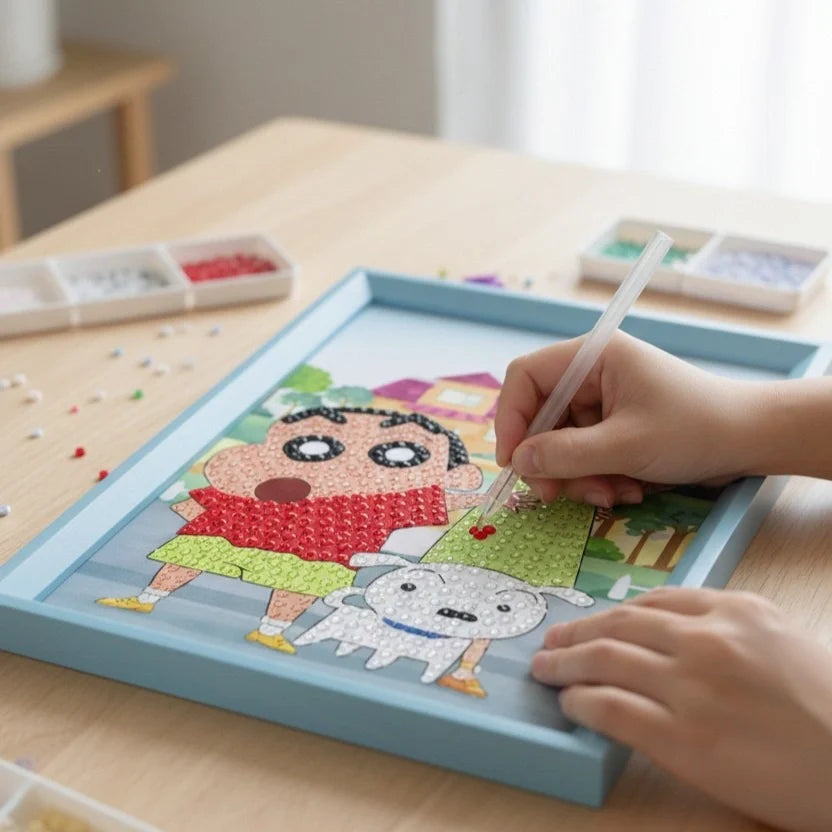 Family Shinchan Diamond Painting Kit (1Pc)