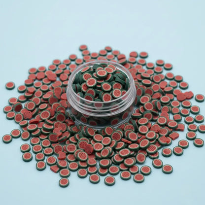 Miniature Polymer Clay Full Watermelon Slice (10pcs)