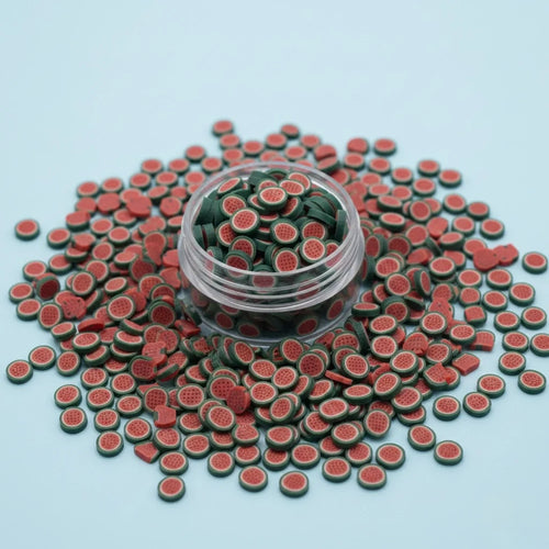 Miniature Polymer Clay Full Watermelon Slice (10pcs)