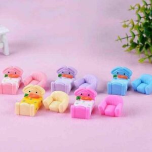 Miniature Toy Bed Assorted (1Pc) on a light pink background.