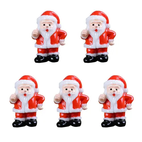 Miniature Santa Claus Assorted (1Pc) featuring five Santa Claus figures in red and white.