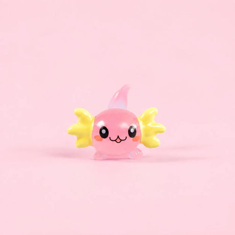 Miniature Glow Axolotl Fish Assorted (1pc) displayed on a light pink background