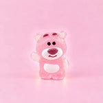 Miniature Glow Pink Bear Assorted (1pc) displayed on a pink background