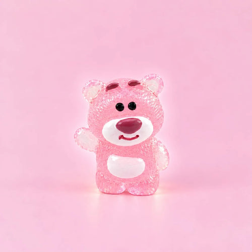Miniature Glow Pink Bear Assorted (1pc) displayed on a pink background