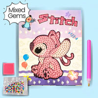 Pink Sitting Alien Diamond Painting Kit Assorted Gems (1pc)