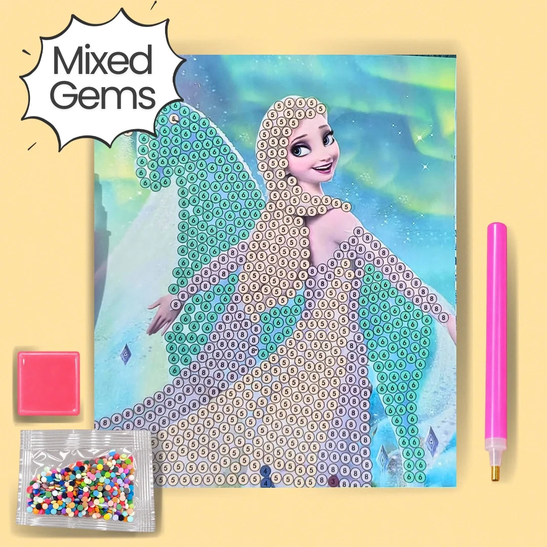 Snow Queen Diamond Painting Kit Assorted Gems (1pc)