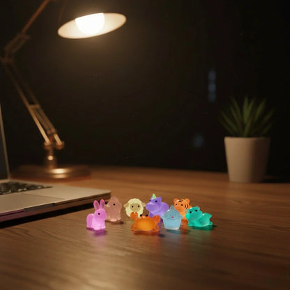 Miniature Glow Mini Animals Assorted (1pc) on the study table