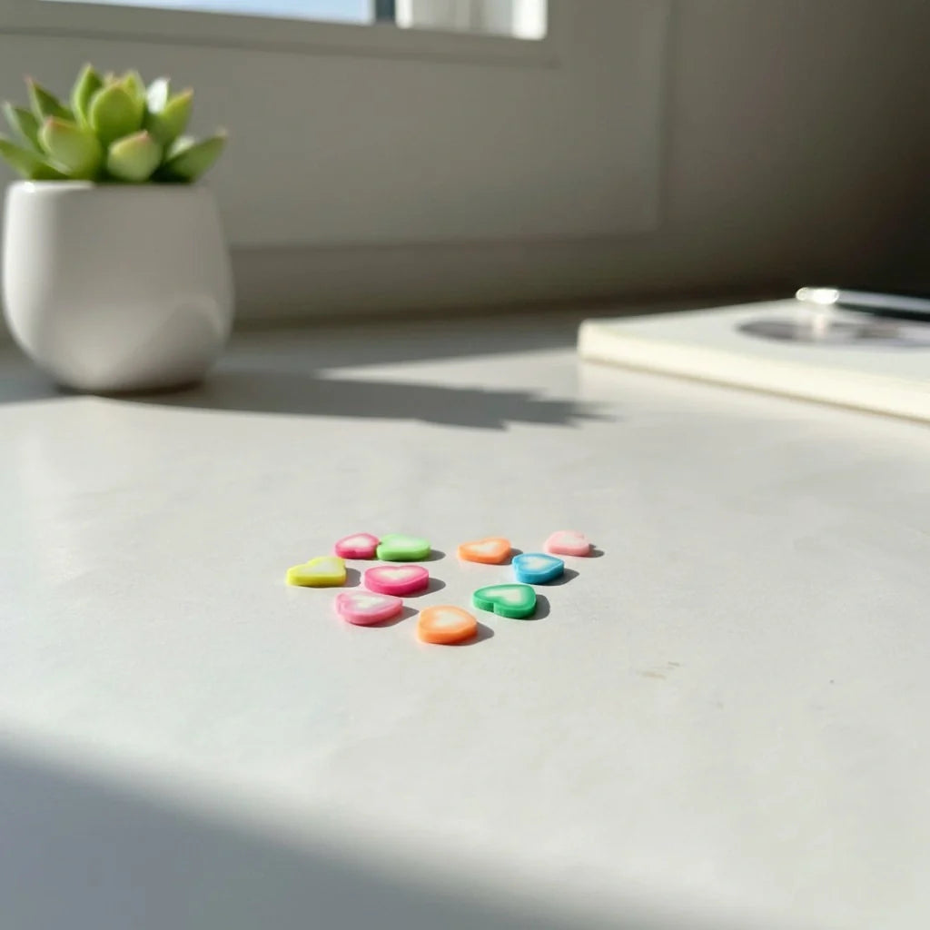 Miniature Polymer Clay Heart Fimo Assorted (10pcs)
