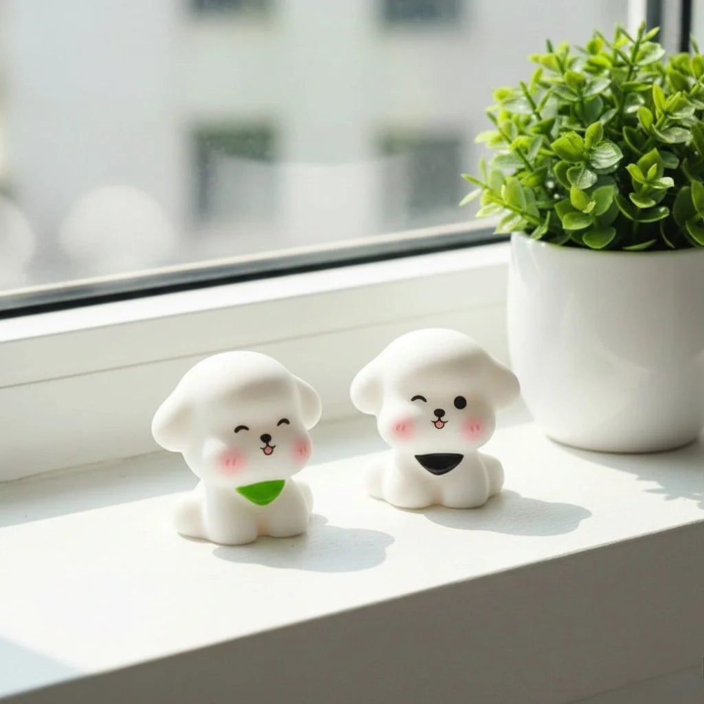 Miniature White Puppy Assorted (1pc)