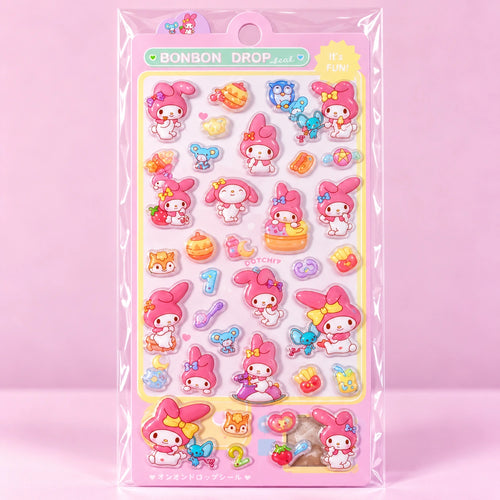 Kawaii Sweet Bunny 3D Stickersheet