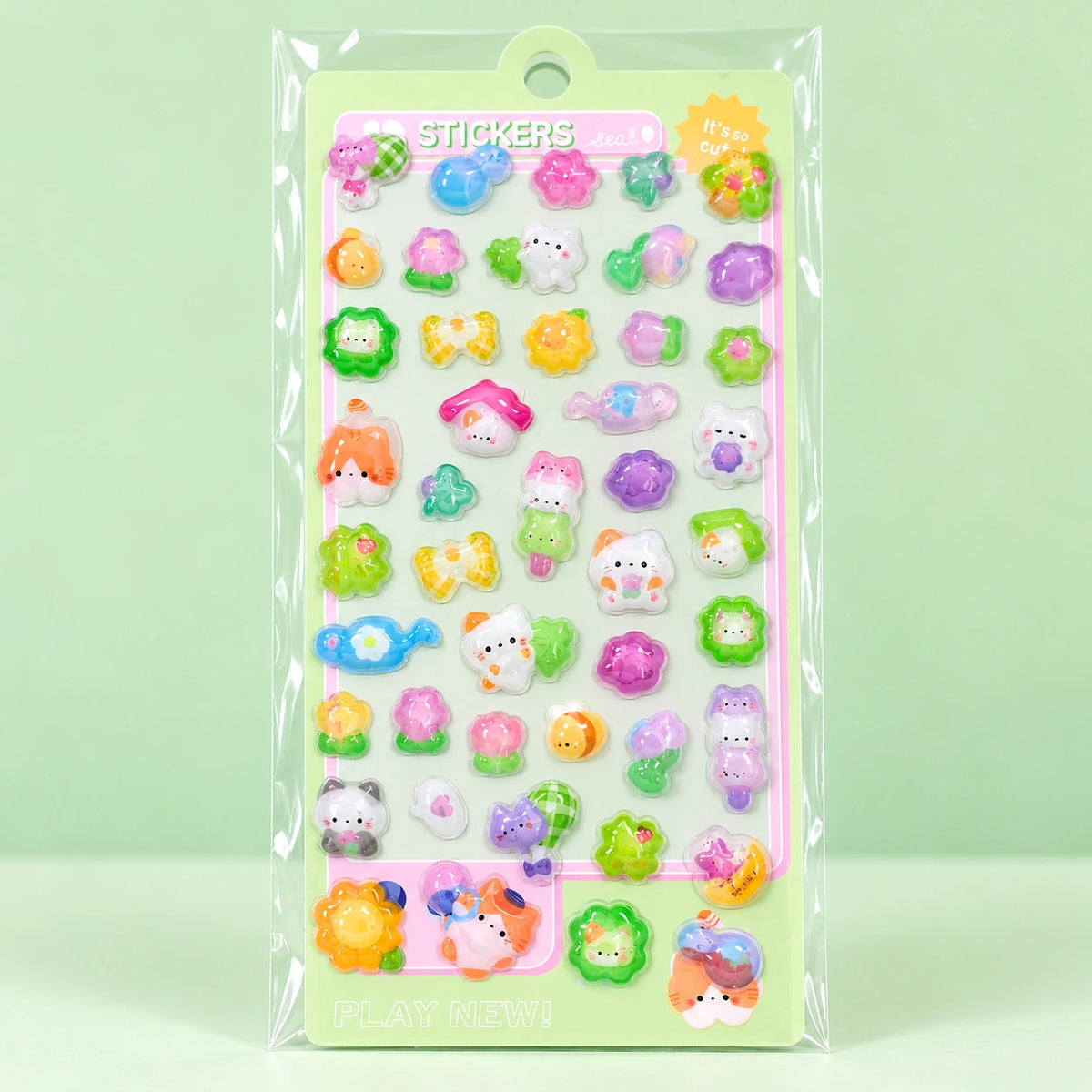 Kawaii Kitty 3D Stickersheet