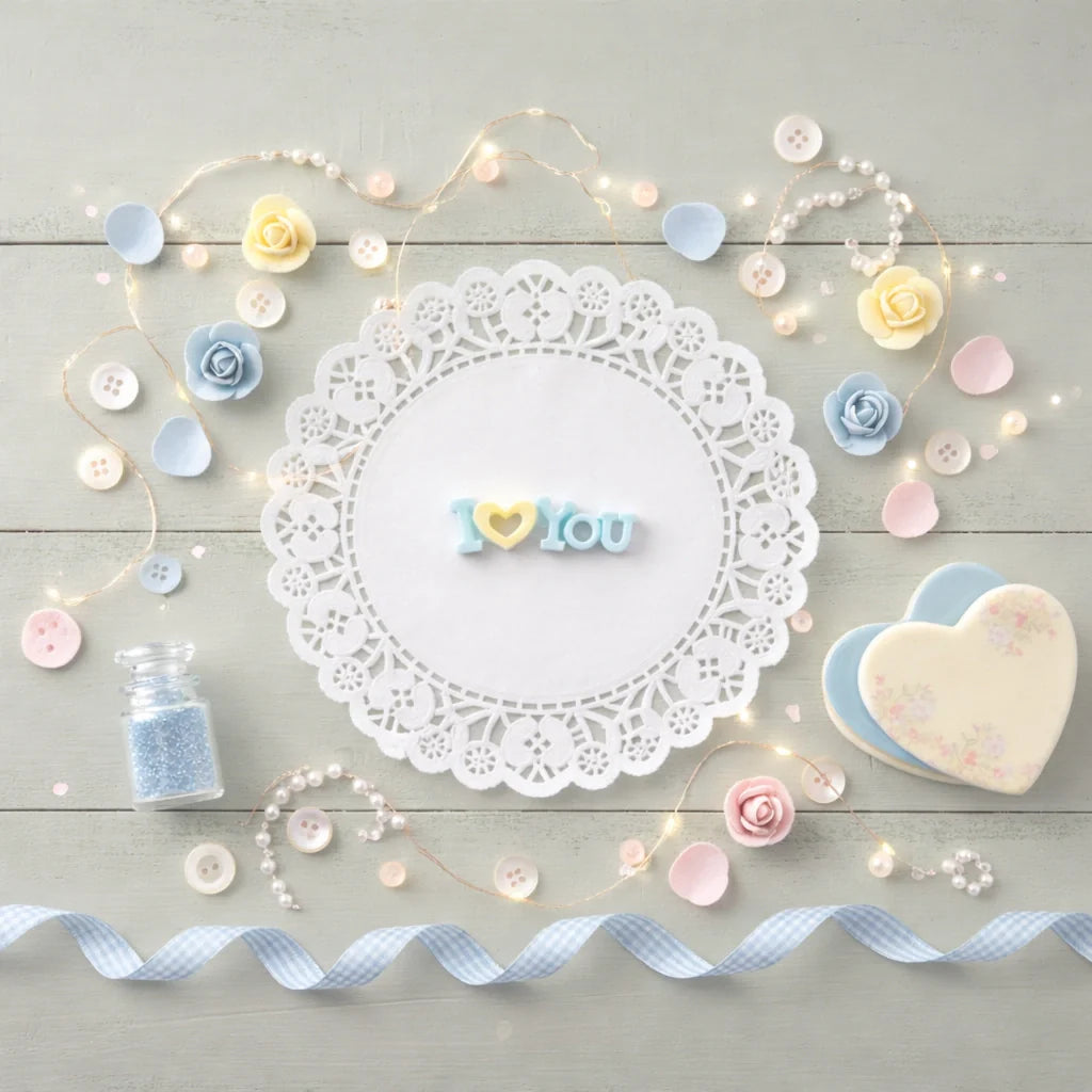 Miniature I Love You Toys (1pc) on the blue theme. 