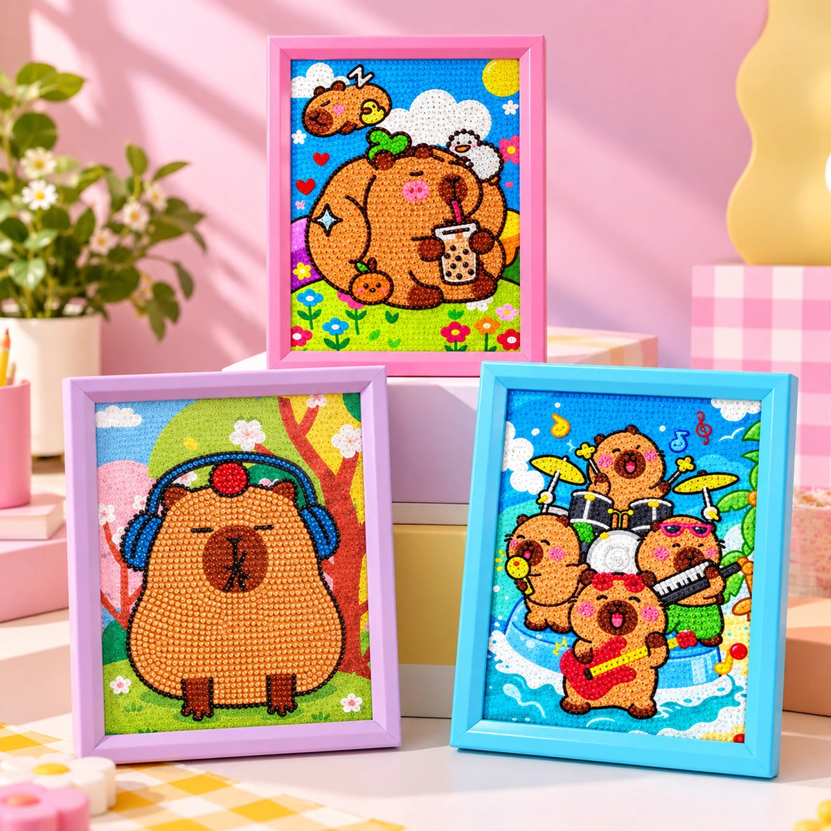 Capybara Squad Diamond Art Trio (3 in 1 set)