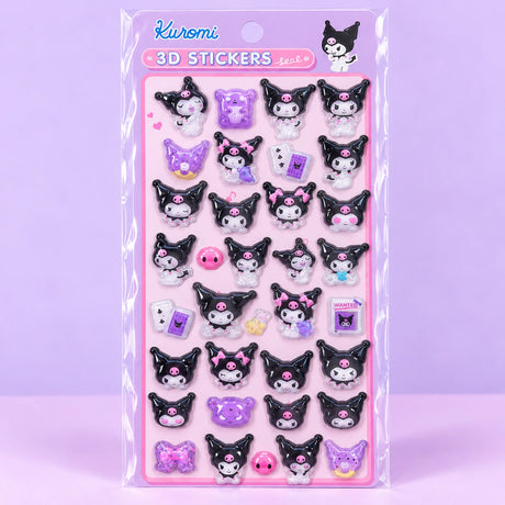 Kawaii Black-Hat Bunny 3D Stickersheet